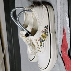Vans White Floral Sneakers